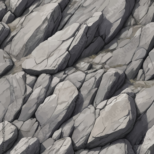 Rocky Texture: A seamless illustration captures a complex interplay of light and shadow across textured stone, evoking a feeling of the solid earth.