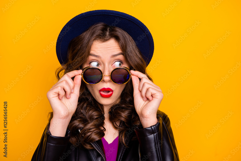 Φωτογραφία Closeup photo of amazing lady on vacation abroad staring at very big shopping pr