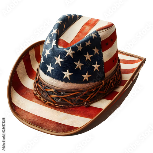 American hat isolated on white background photo