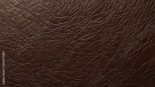 Brown Leather Texture:  Close-up abstract image of a dark brown leather texture, showcasing the intricate natural patterns and grain. The texture is detailed with subtle lines.