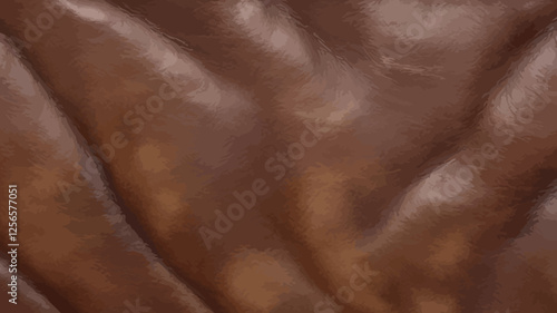 Leather Texture: A close-up shot reveals the intricate patterns and rich texture of supple, brown leather, showcasing its natural beauty and tactile appeal. 