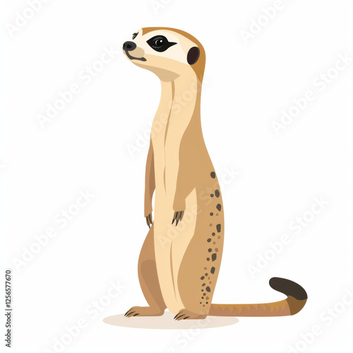 Illustration of a meercat white background
