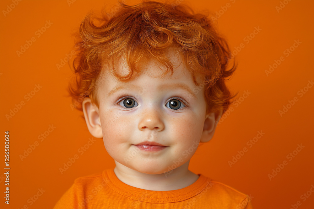 Naklejka premium red haired ginger kid isolated