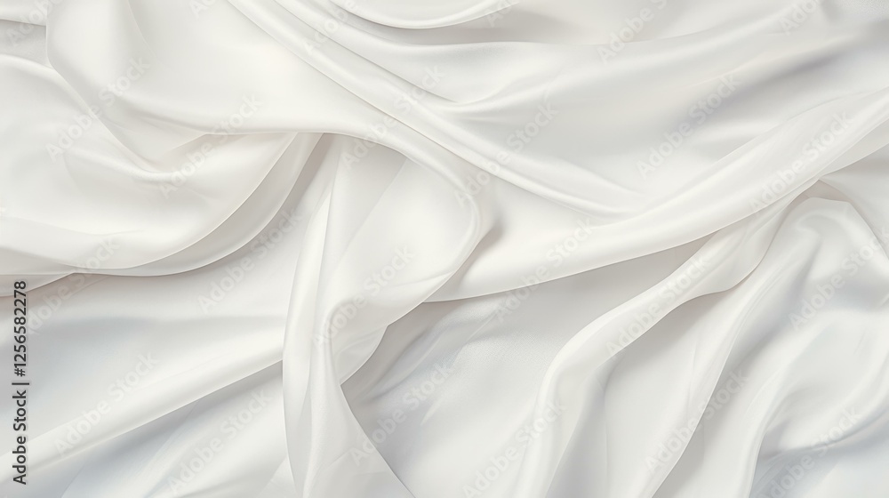 Obraz premium Soft, white linen fabric creates a crisp and fresh texture, ideal for enhancing any design project or background setting.