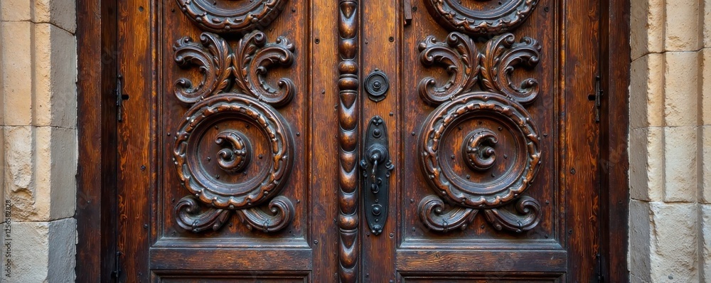 Old wooden door with intricate carvings , grunge, wood Old wooden door with intricate carvings , grunge, wood