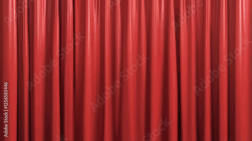 Velvet Red Curtain: The rich folds of a red curtain cascade gracefully, creating a dramatic and inviting atmosphere, symbolizing anticipation and the start of something special.