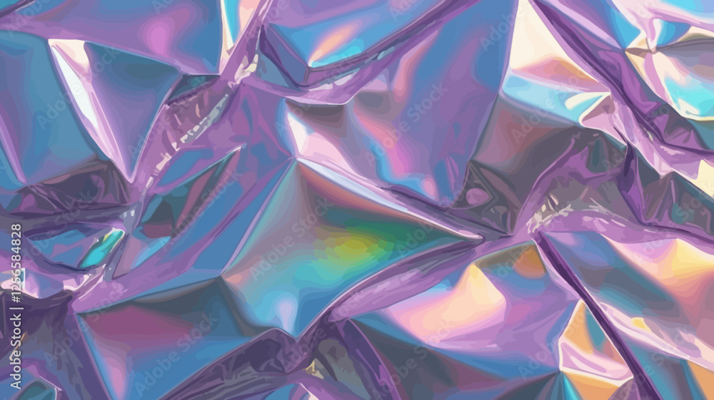 Holographic Texture: A captivating display of iridescent and shimmering effect, the interplay of light and shadow creates a visually stunning and dynamic composition. Holographic Texture: A captivating display of iridescent and shimmering effect, the interplay of light and shadow creates a visually stunning and dynamic composition.