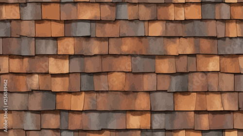 Cedar Shingle Symmetry: A mesmerizing, high-angle view of cedar shingles artfully arranged, their earthy tones and tactile textures weaving a story of shelter, detail, and the passage of time. 