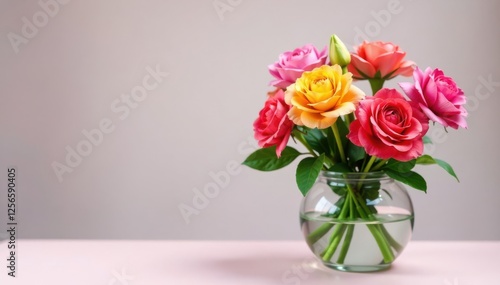 Wallpaper Mural Beautiful floral arrangement in a modern glass vase, interior, flowers, vase Torontodigital.ca