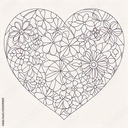 Heart with flowers card