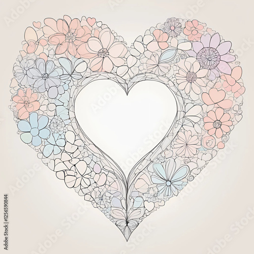 Heart with flowers card
