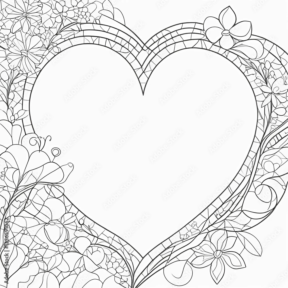 Obraz premium Heart with flowers card