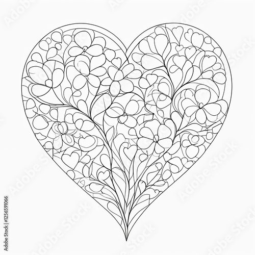 Heart with flowers card