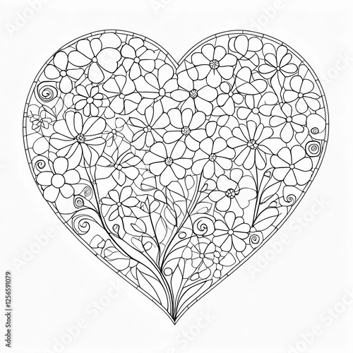 Heart with flowers card