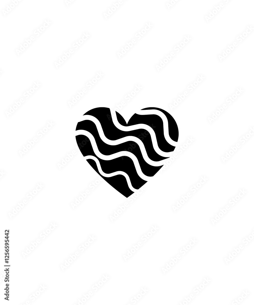 Abstract Heart with Wave Pattern Design Abstract Heart with Wave Pattern Design