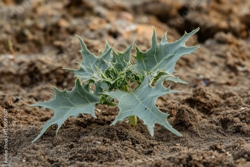 Foliage of the Acanthus ebracteatus a herbaceous plant in the Acanthaceae family photo