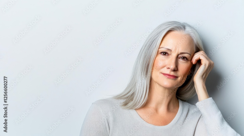 Fototapeta premium Thoughtful Mature Woman Portrait