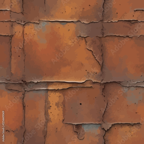 Weathered Copper Texture: An artistic rendering showcases a seamless, textured composition of aged copper, displaying an array of rustic hues and tactile depth.