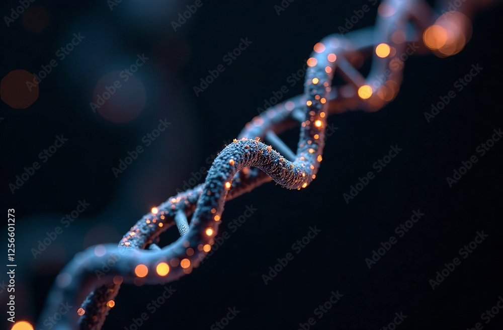 DNA helix rotating on black background, genetics biology cell. AI Generative DNA helix rotating on black background, genetics biology cell. AI Generative