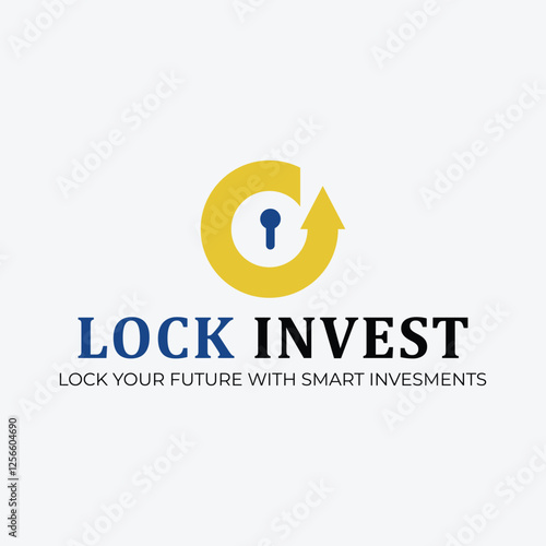 logo design ideas for investment companies, lock invest logo