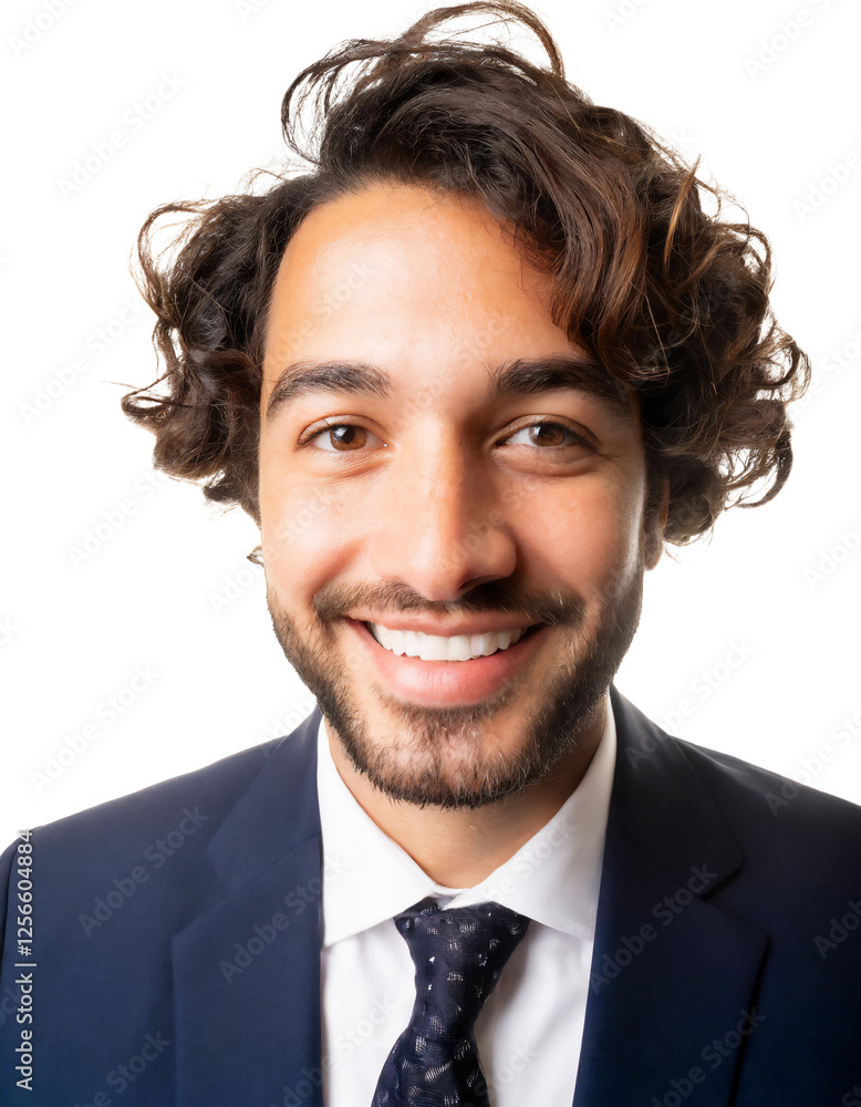 Portrait of only one Man. White Background. Portrait of only one Man. White Background.