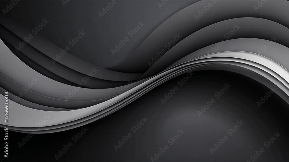 Abstract waves of grey and black creating a modern backdrop Abstract waves of grey and black creating a modern backdrop