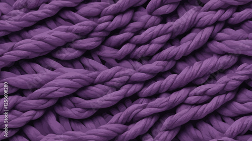 Purple Knitted Texture: An intricate close-up of a chunky knit fabric in a rich shade of purple. showing the tactile nature of the material.