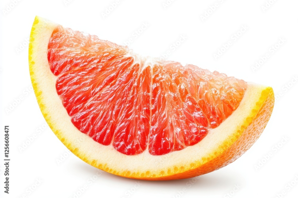 Isolated slice of red blood orange on a white background with complete depth of field Isolated slice of red blood orange on a white background with complete depth of field