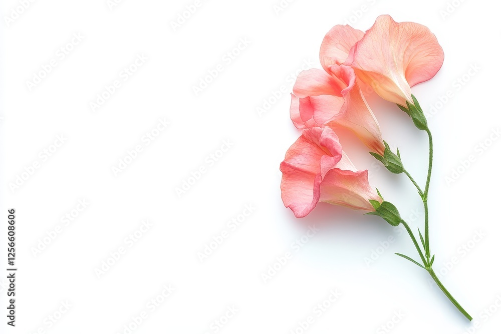 Isolated sweet pea bloom on a white backdrop Isolated sweet pea bloom on a white backdrop