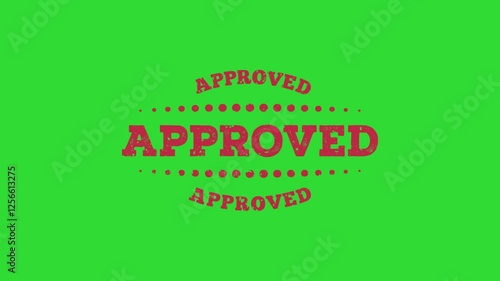 Approved Stamp Animation Green Screen Background 4K Video