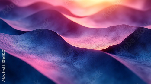 A minimalist desktop background with abstract geometric shapes, clean lines, soft gradients of blue and purple, and a subtle 3D effect for a modern, sleek look. photo