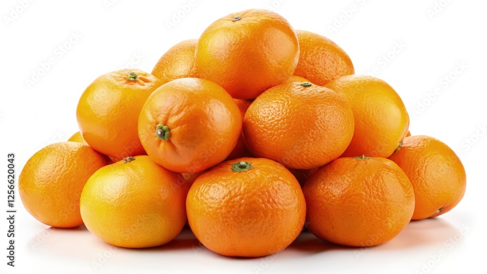 Fresh Oranges Stacked in a Vibrant Pile on White Background. Generative AI Fresh Oranges Stacked in a Vibrant Pile on White Background. Generative AI