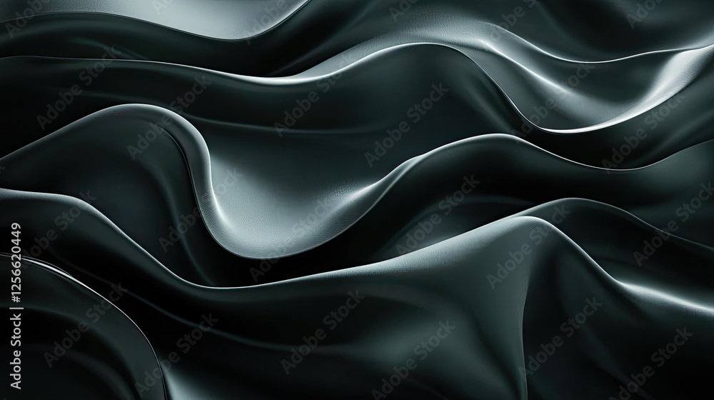 Abstract Dark Gray Draped Fabric Background Image Showing Smooth Waves and Soft Curves Abstract Dark Gray Draped Fabric Background Image Showing Smooth Waves and Soft Curves