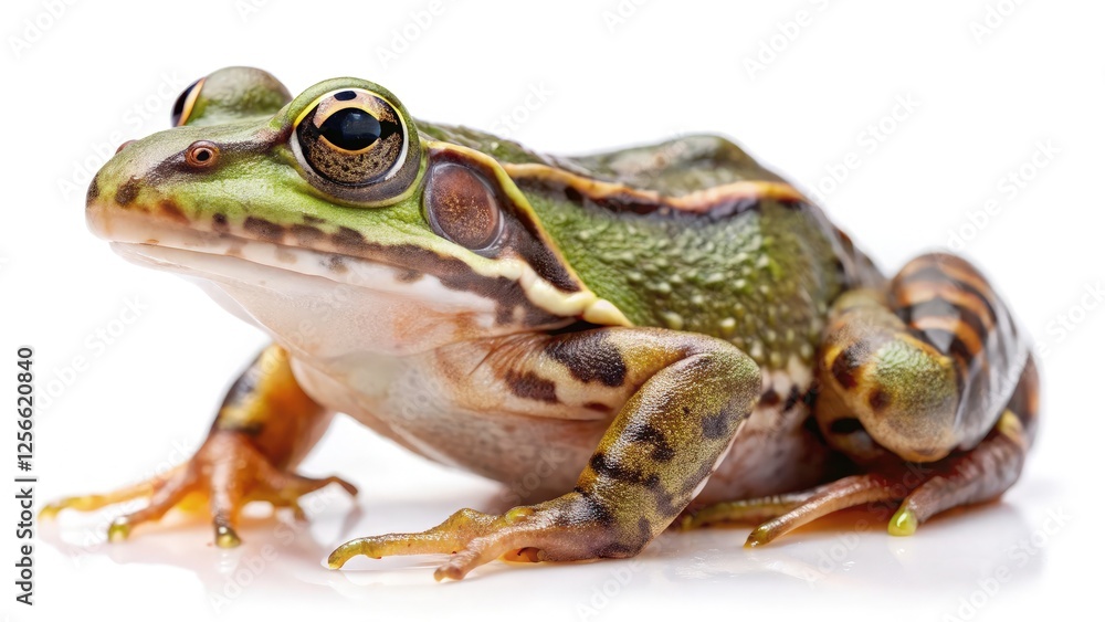 Spring Frog Perched on a Smooth White Surface. Generative AI Spring Frog Perched on a Smooth White Surface. Generative AI