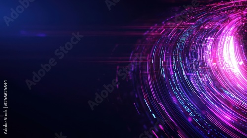 Abstract Digital Background with Glowing Spiral Pattern