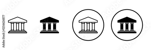 Bank icon vector. Bank sign and symbol, museum, university