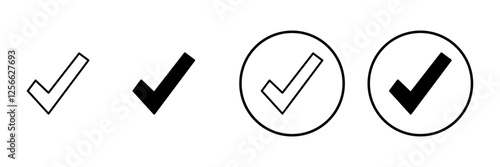 Check mark icon vector. Tick mark sign and symbol