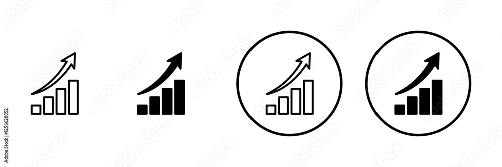 Growing graph icon vector. Chart sign and symbol. diagram icon Growing graph icon vector. Chart sign and symbol. diagram icon