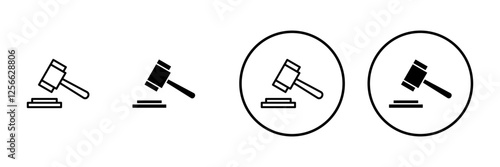 Gavel icon vector. judge gavel sign and symbol. law icon. auction hammer