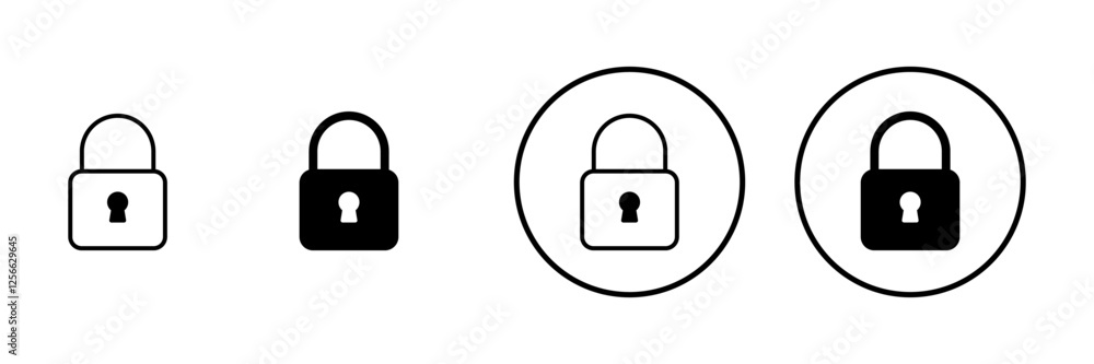 Lock icon vector. Padlock sign and symbol. Encryption icon. Security symbol Lock icon vector. Padlock sign and symbol. Encryption icon. Security symbol