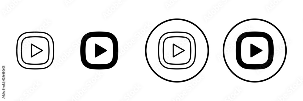 Play icon vector. Play button sign and symbol Play icon vector. Play button sign and symbol