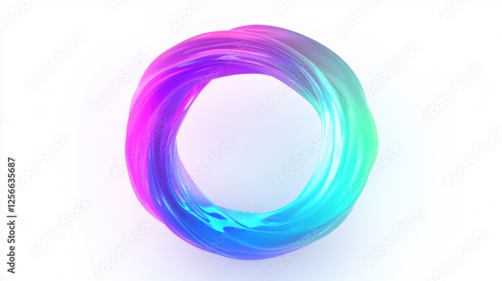 Abstract colorful swirling ring on white background. Abstract colorful swirling ring on white background.