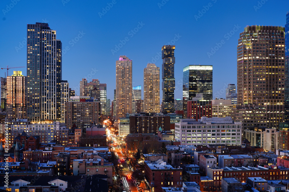 Fototapeta premium Blue hour in Jersey City.