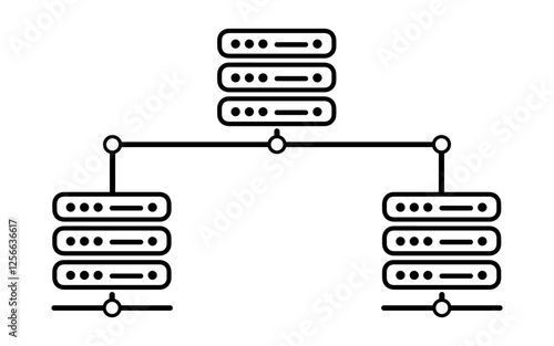 Multiple server icon vector image, png server icon, interlink server icon