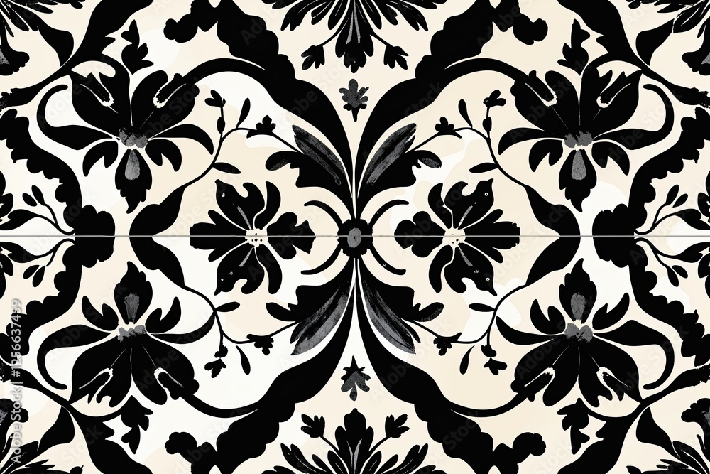 Sophisticated Black and Ivory Encaustic Tile Pattern with Bold Monochrome Textures for Stylish Kitchen and Bathroom Designs Sophisticated Black and Ivory Encaustic Tile Pattern with Bold Monochrome Textures for Stylish Kitchen and Bathroom Designs