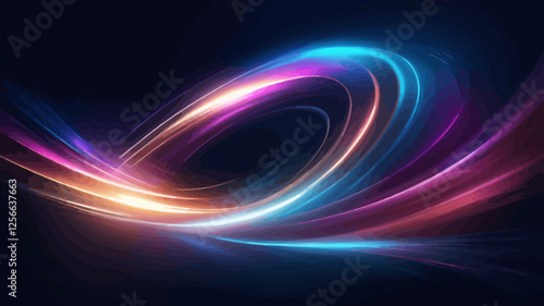 Neon Trails of Light: A mesmerizing swirl of neon lights dances across a dark canvas, showcasing vibrant colors and dynamic energy. A visual symphony of illumination.