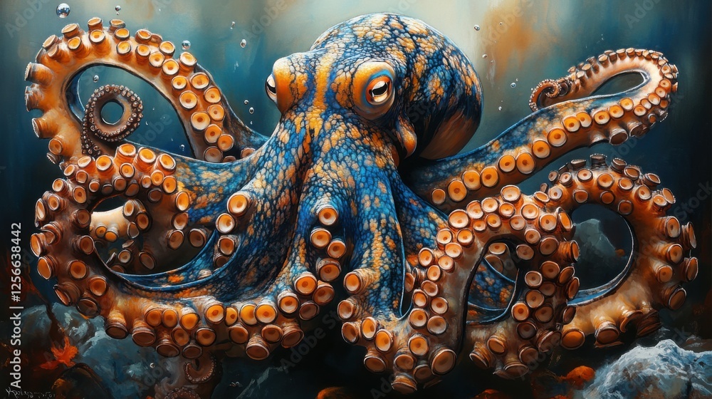 custom made wallpaper toronto digitalVivid and Colorful Octopus Underwater Scene with Abundant Space for Additional Text or Graphics Enhancement Ideal for Stock Images
