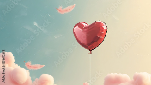 Cute Heart Balloon Poster for Valentine’s Day