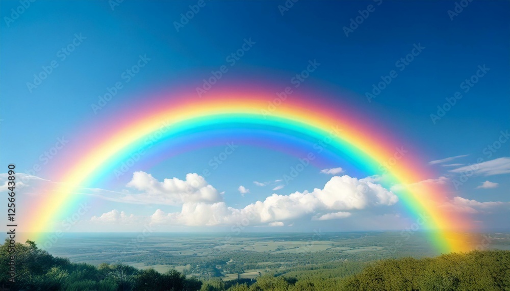 rainbow over the landscape rainbow over the landscape