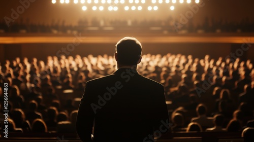 A pastor preaching to a large congregation